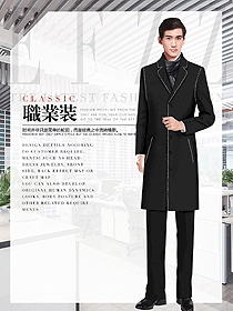時尚黑色男職業裝大衣服裝款式圖126