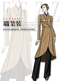 原創制服設計女職業裝大衣款式圖294