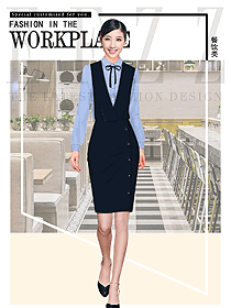 輕奢咖啡網紅店員制服設計圖421