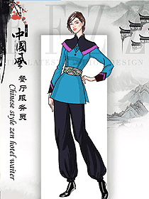 新中式中餐服務員制服款式圖2193