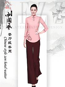 中餐服務員制服設計圖2198