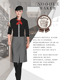 短袖男款廚師制服設計圖508