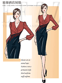 酒店前廳接待制服設(shè)計(jì)圖1301