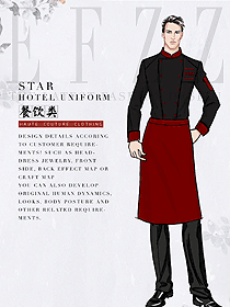 經(jīng)典黑色男款廚師制服設(shè)計圖517
