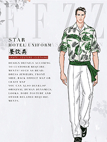 男款特色餐廳服務員制服設計圖377