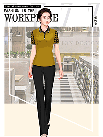 短袖女款快餐廳制服設計圖431