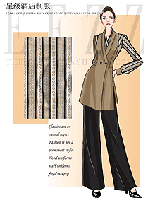 原創(chuàng)設(shè)計西餐服務(wù)員服裝款式圖1360