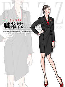時尚女秋冬職業裝設計圖1907