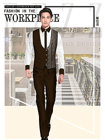 原創設計西餐服務員服裝款式圖1386