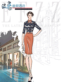 時尚西餐服務員制服設計圖1395