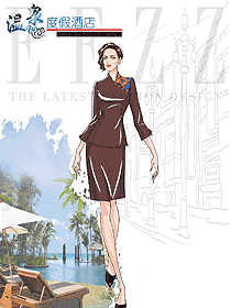 中餐服務員制服設計圖2284