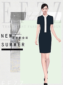 時尚女職業裝短袖襯衫設計圖421