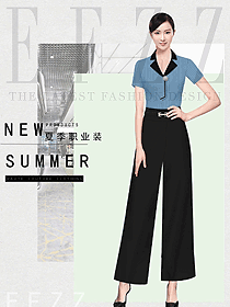 時尚女職業(yè)裝短袖襯衫設計圖426