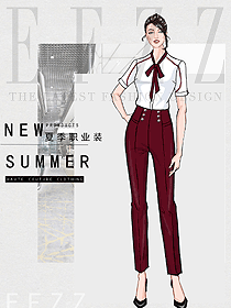 女職業(yè)裝夏裝制服設計圖1185