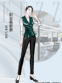 時尚女職業裝馬夾款式圖367