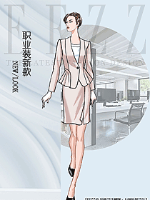 OL通勤裝女秋冬職業裝設計圖2091