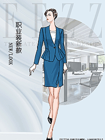 時尚女秋冬職業裝設計圖2092