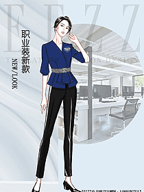 新款專賣店營業員制服款式設計圖1620