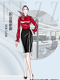 女職業裝長袖襯衫設計圖465