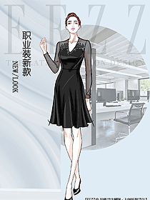 新款專賣店營業員制服款式設計圖1622
