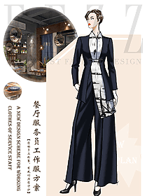 原創(chuàng)設(shè)計西餐服務(wù)員服裝款式圖1416