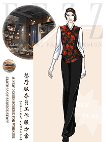 原創設計西餐服務員服裝款式圖1422