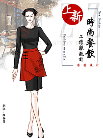 新款特色餐廳服務員制服設計圖558
