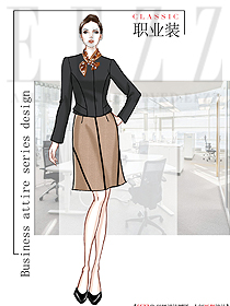 OL通勤裝女秋冬職業裝設計圖2127