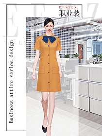 維多利亞土黃色連衣裙時(shí)尚設(shè)計(jì)1276