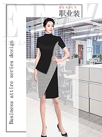 黑白格搭配皇室風職業(yè)女夏裝1277