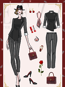 靚麗的OL職業裝黑灰色低調氣質搭配設計款2140