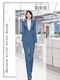 時髦海藍色職業裝設計圖2152