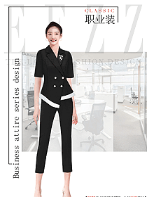 企業前臺職員職業裝制服設計圖1293