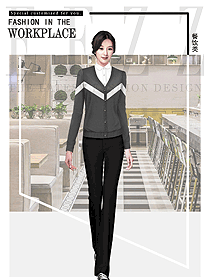 原創制服設計女款服務員服裝設計圖528