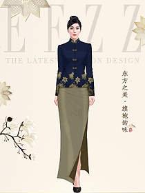 原創服裝設計中餐咨客制服設計圖981