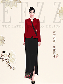 原創中餐咨客旗袍服裝設計圖996