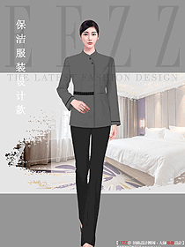 商場女清潔員工作服定制設(shè)計(jì)圖373