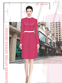 粉紅色OL女性白領麗人職業裝連衣裙