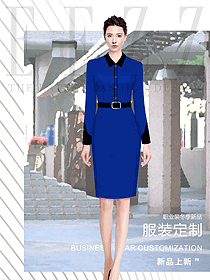 寶藍色時尚職業女裝原創設計圖
