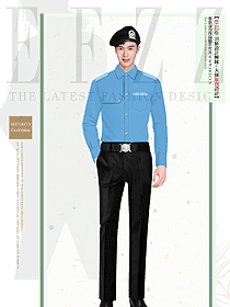 貝雷帽款保安員工服裝定制設計