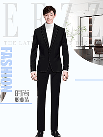 經典一粒扣男士西服職業裝定制款大圖