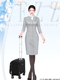 銀灰色套裝空中小姐制服原創訂制制作服裝