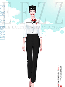 時(shí)尚空姐制服夏季襯衫款圖片設(shè)計(jì)圖