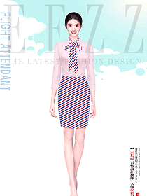 時(shí)尚夏裝條紋款空姐制服設(shè)計(jì)