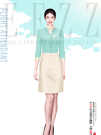 夏季清爽空姐服裝設計效果圖