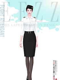 國際機場地勤工作人員制服設計效果圖