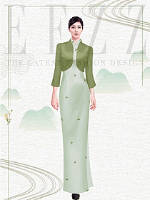 星級酒店中餐迎賓制服設計圖作品