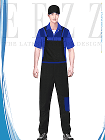 夏裝連體服工程衣定制案例圖片