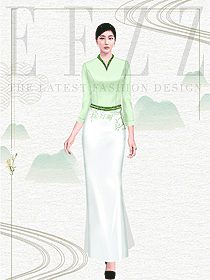 江南水鄉風格酒店員工服裝定做設計圖