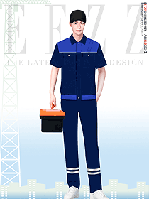 汽車維修員工工作服寶藍色著裝